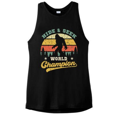 Bigfoot Hide And Seek World Champion Sasquatch Ladies PosiCharge Tri-Blend Wicking Tank