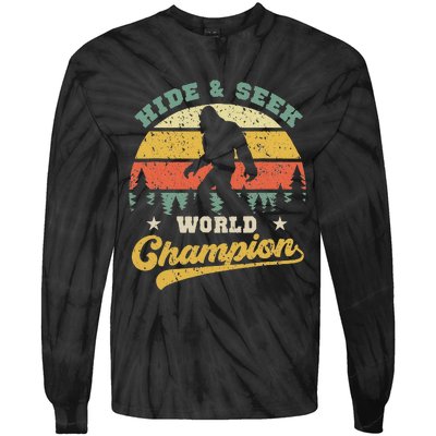 Bigfoot Hide And Seek World Champion Sasquatch Tie-Dye Long Sleeve Shirt