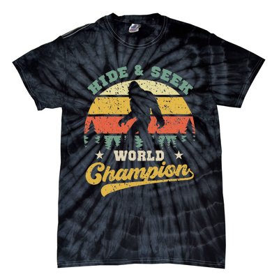 Bigfoot Hide And Seek World Champion Sasquatch Tie-Dye T-Shirt