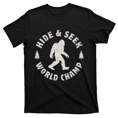 Bigfoot Hide And Seek World Champion Sasquatch Retro Vintage T-Shirt