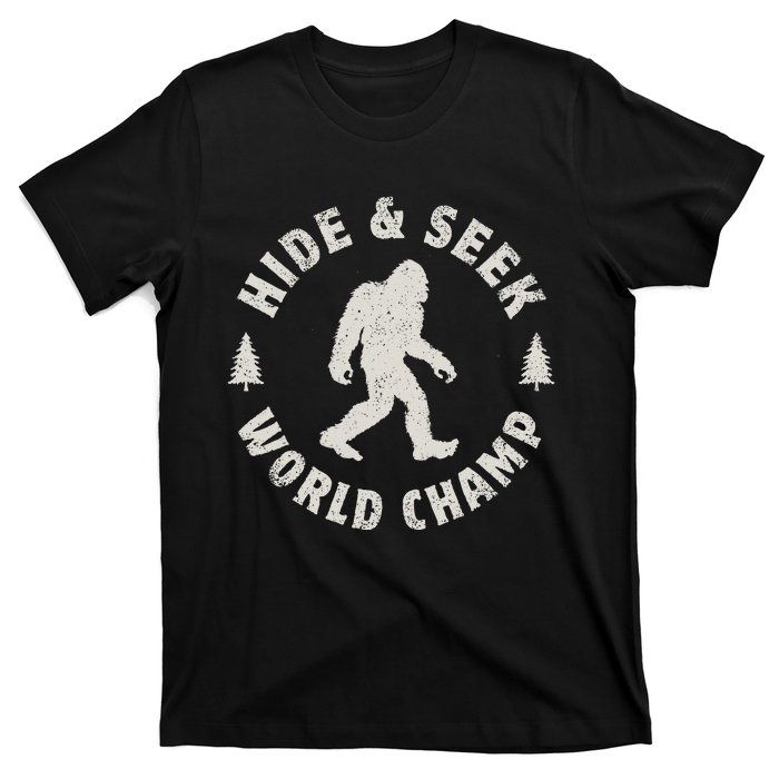 Bigfoot Hide And Seek World Champion Sasquatch Retro Vintage T-Shirt