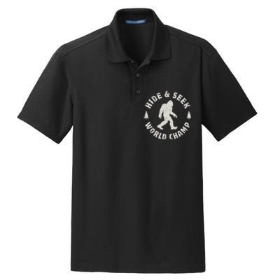 Bigfoot Hide And Seek World Champion Sasquatch Retro Vintage Dry Zone Grid Polo