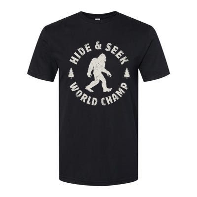 Bigfoot Hide And Seek World Champion Sasquatch Retro Vintage Softstyle CVC T-Shirt