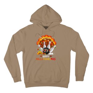 Bowling Halloween And Merry Christmas Happy Hallothanksmas Hoodie