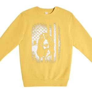 Basset Hound American Flag Dog Dad Dog Mom Lover Premium Crewneck Sweatshirt