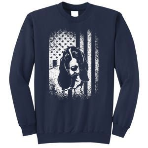 Basset Hound American Flag Dog Dad Dog Mom Lover Sweatshirt