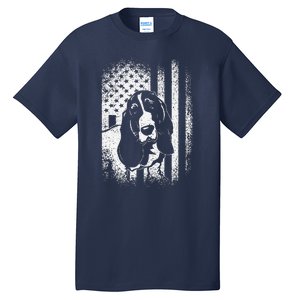 Basset Hound American Flag Dog Dad Dog Mom Lover Tall T-Shirt