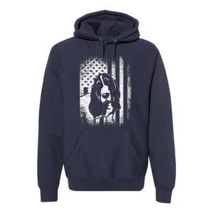 Basset Hound American Flag Dog Dad Dog Mom Lover Premium Hoodie