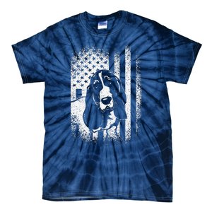 Basset Hound American Flag Dog Dad Dog Mom Lover Tie-Dye T-Shirt