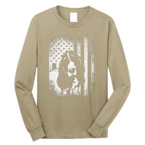 Basset Hound American Flag Dog Dad Dog Mom Lover Long Sleeve Shirt