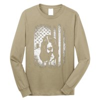 Basset Hound American Flag Dog Dad Dog Mom Lover Long Sleeve Shirt