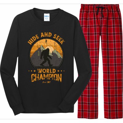 Bigfoogift Hide And Seek Bigfoot Hide And Seek Champion Cool Gift Long Sleeve Pajama Set