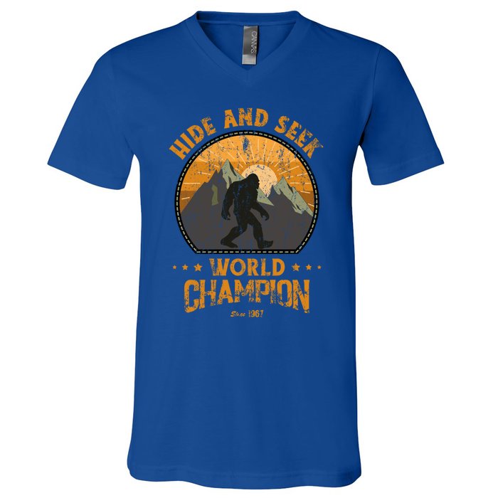 Bigfoogift Hide And Seek Bigfoot Hide And Seek Champion Cool Gift V-Neck T-Shirt