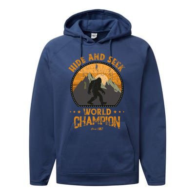 Bigfoogift Hide And Seek Bigfoot Hide And Seek Champion Cool Gift Performance Fleece Hoodie