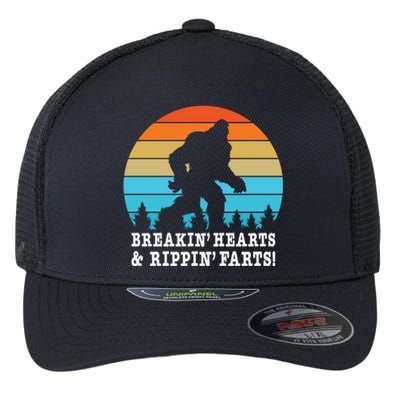 Breakin Hearts And Rippin Farts Bigfoot Flexfit Unipanel Trucker Cap