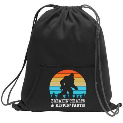 Breakin Hearts And Rippin Farts Bigfoot Sweatshirt Cinch Pack Bag