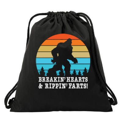 Breakin Hearts And Rippin Farts Bigfoot Drawstring Bag