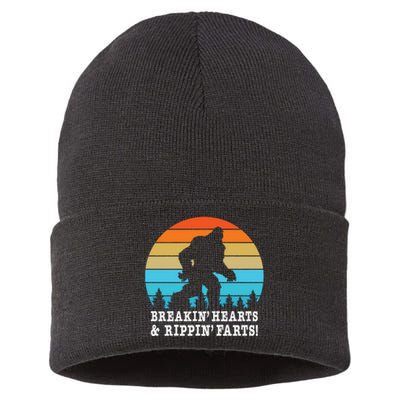 Breakin Hearts And Rippin Farts Bigfoot Sustainable Knit Beanie