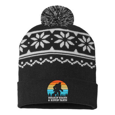 Breakin Hearts And Rippin Farts Bigfoot USA-Made Snowflake Beanie