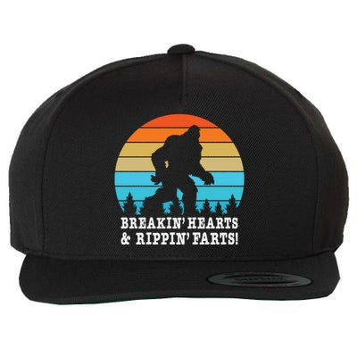 Breakin Hearts And Rippin Farts Bigfoot Wool Snapback Cap