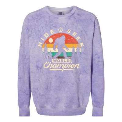 Bigfoot Hide And Seek World Champion Sasquatch Colorblast Crewneck Sweatshirt