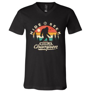 Bigfoot Hide And Seek World Champion Sasquatch V-Neck T-Shirt