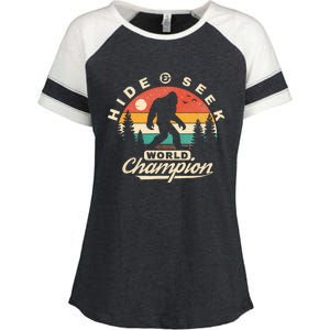 Bigfoot Hide And Seek World Champion Sasquatch Enza Ladies Jersey Colorblock Tee