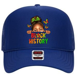 Black History Afro Black Freedom 1865 African American Gift High Crown Mesh Back Trucker Hat