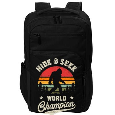 Bigfoot Hide And Seek World Champion Sasquatch Retro Vintage Impact Tech Backpack