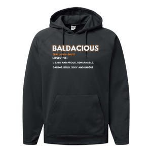 Bald Hairless Alopecia Bald Definition Performance Fleece Hoodie