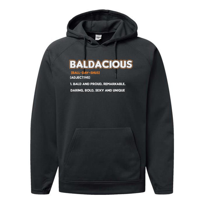 Bald Hairless Alopecia Bald Definition Performance Fleece Hoodie