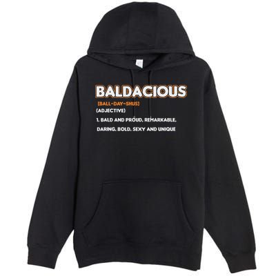 Bald Hairless Alopecia Bald Definition Premium Pullover Hoodie