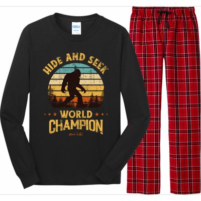 Bigfoogift Hide And Seek Bigfoot Hide And Seek Champion Cute Gift Long Sleeve Pajama Set