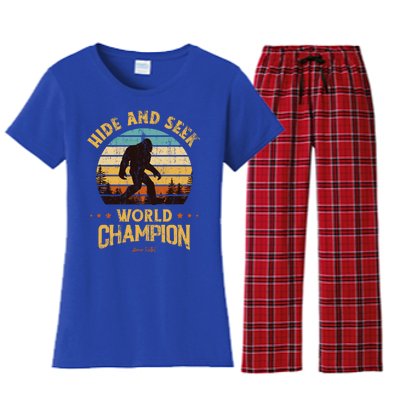 Bigfoogift Hide And Seek Bigfoot Hide And Seek Champion Cute Gift Women's Flannel Pajama Set