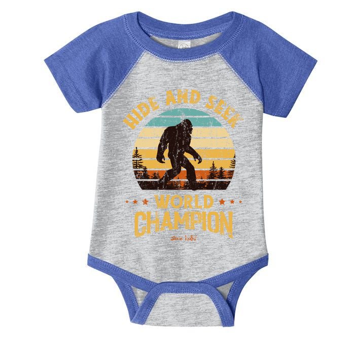 Bigfoogift Hide And Seek Bigfoot Hide And Seek Champion Cute Gift Infant Baby Jersey Bodysuit