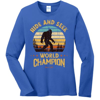 Bigfoogift Hide And Seek Bigfoot Hide And Seek Champion Cute Gift Ladies Long Sleeve Shirt