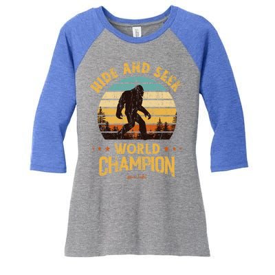 Bigfoogift Hide And Seek Bigfoot Hide And Seek Champion Cute Gift Women's Tri-Blend 3/4-Sleeve Raglan Shirt