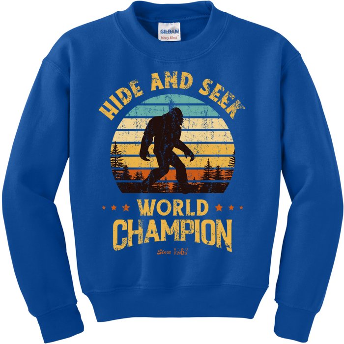 Bigfoogift Hide And Seek Bigfoot Hide And Seek Champion Cute Gift Kids Sweatshirt