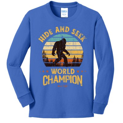 Bigfoogift Hide And Seek Bigfoot Hide And Seek Champion Cute Gift Kids Long Sleeve Shirt