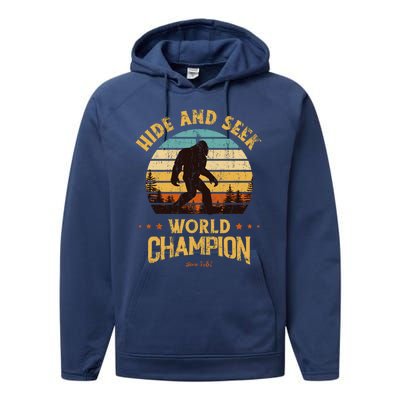 Bigfoogift Hide And Seek Bigfoot Hide And Seek Champion Cute Gift Performance Fleece Hoodie