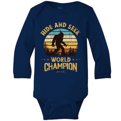 Bigfoogift Hide And Seek Bigfoot Hide And Seek Champion Cute Gift Baby Long Sleeve Bodysuit