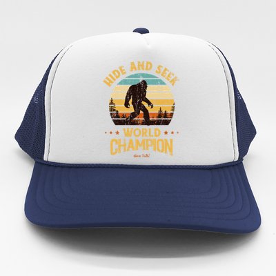 Bigfoogift Hide And Seek Bigfoot Hide And Seek Champion Cute Gift Trucker Hat