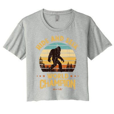 Bigfoogift Hide And Seek Bigfoot Hide And Seek Champion Cute Gift Women's Crop Top Tee