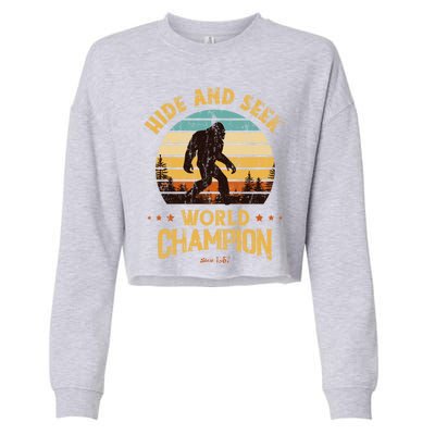 Bigfoogift Hide And Seek Bigfoot Hide And Seek Champion Cute Gift Cropped Pullover Crew