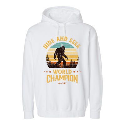 Bigfoogift Hide And Seek Bigfoot Hide And Seek Champion Cute Gift Garment-Dyed Fleece Hoodie