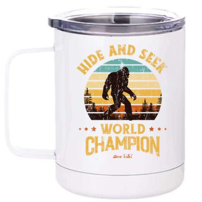 Bigfoogift Hide And Seek Bigfoot Hide And Seek Champion Cute Gift 12 oz Stainless Steel Tumbler Cup