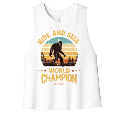 Bigfoogift Hide And Seek Bigfoot Hide And Seek Champion Cute Gift Women's Racerback Cropped Tank