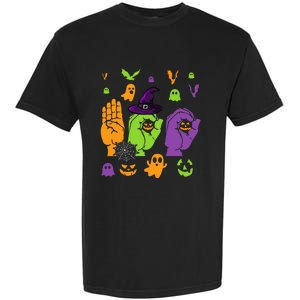 Boo Hands American Sign Language ASL Halloween Pride Garment-Dyed Heavyweight T-Shirt