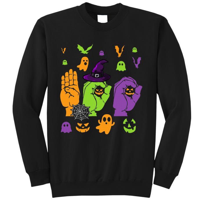 Boo Hands American Sign Language ASL Halloween Pride Sweatshirt