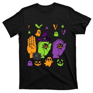 Boo Hands American Sign Language ASL Halloween Pride T-Shirt